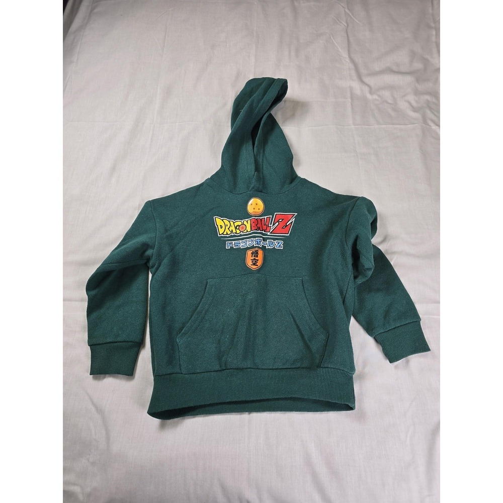 Dragon Ball Z Hoodie Kids 4 Green Fleece Goku Graphic Pullover Anime Sweatshirt‎